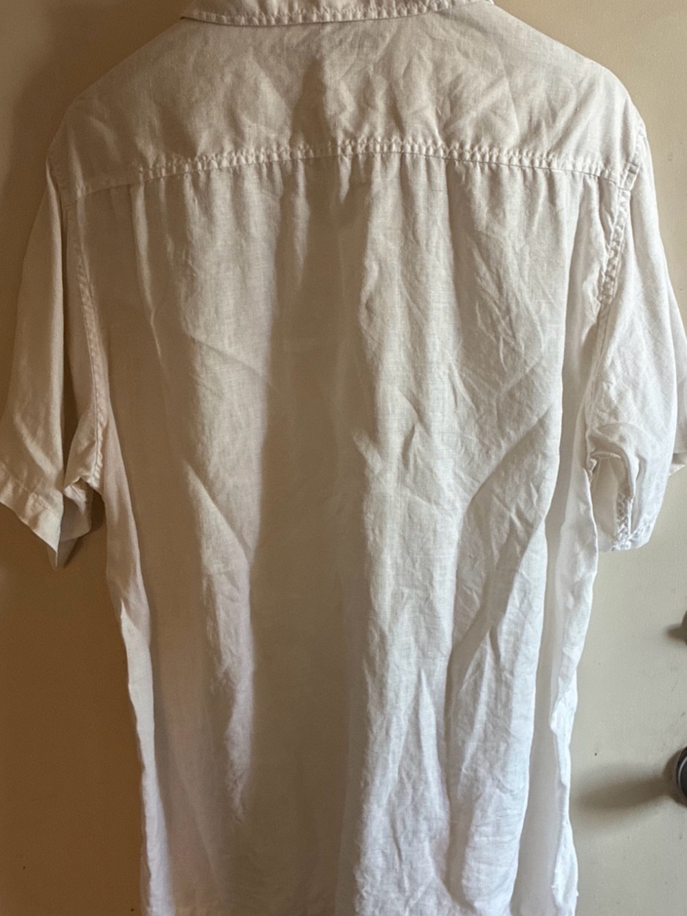 Caribbean 100% Linen Shirt Men’s Large Cream Tropical Bird of Paradise EUC - Picture 6 of 6